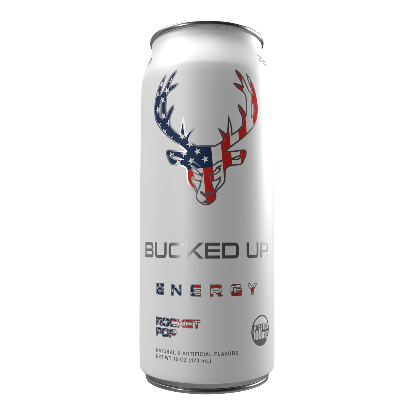 Bucked Up Low Stim Energy Drink, Zero Sugar, Rocket Pop (12 Pack, 100mg Caffeine)