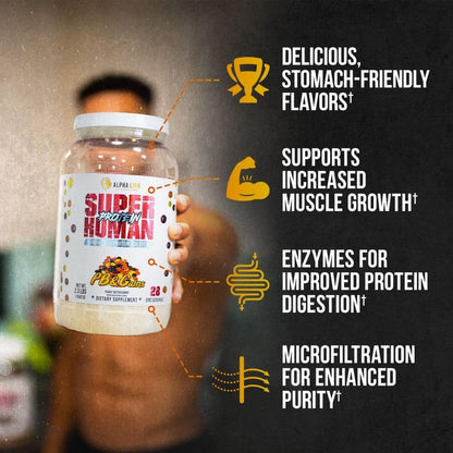 ALPHA LION Superhuman Whey Protein Powder for Muscle Recovery (28 Servings, PB & Gains)