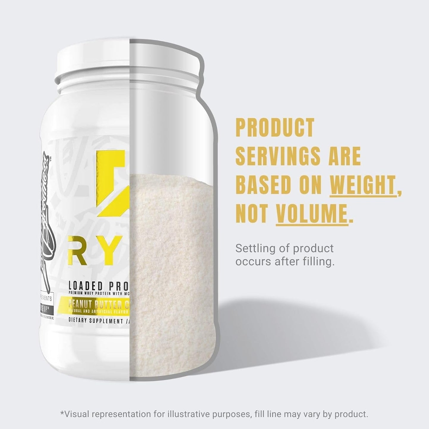 Ryse Loaded Protein Powder with Prebiotic Fiber & MCTs, Low Carb & Sugar (Peanut Butter Cup, 27 Servings)