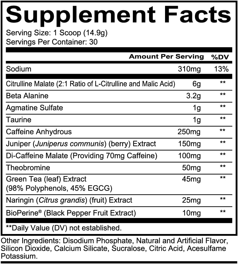 REDCON1 Total War Pre Workout, Blue Raspberry - 320mg Caffeine (30 Servings)