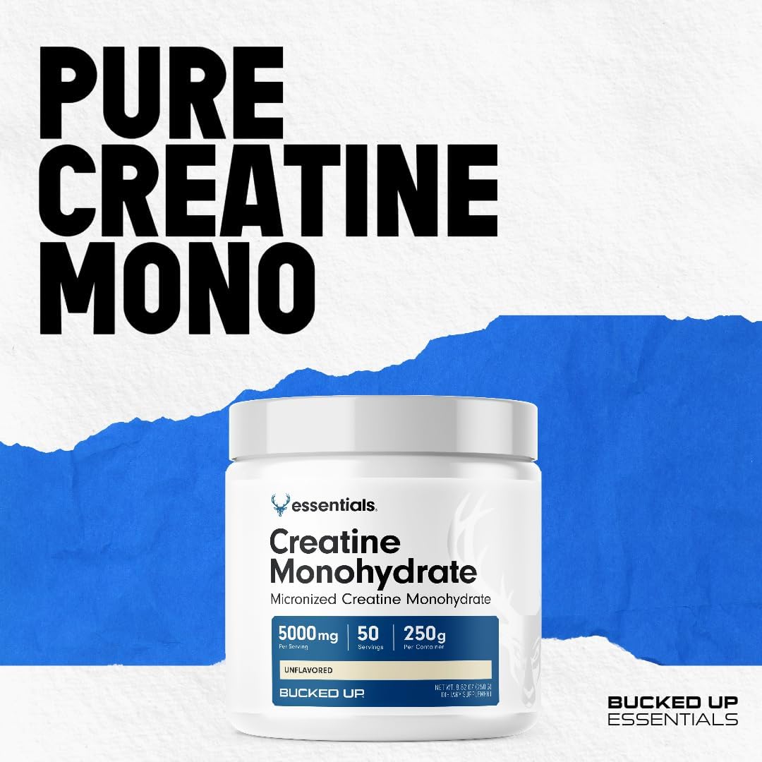 Bucked Up Micronized Creatine Monohydrate, Unflavored (50 Serv, 250g)