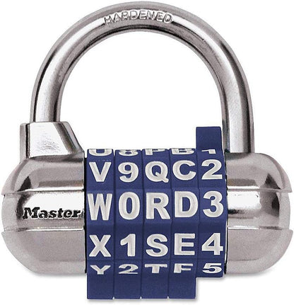 Master Lock Word Combo Padlock, Set Your Own, Assorted Colors (1 Pack)