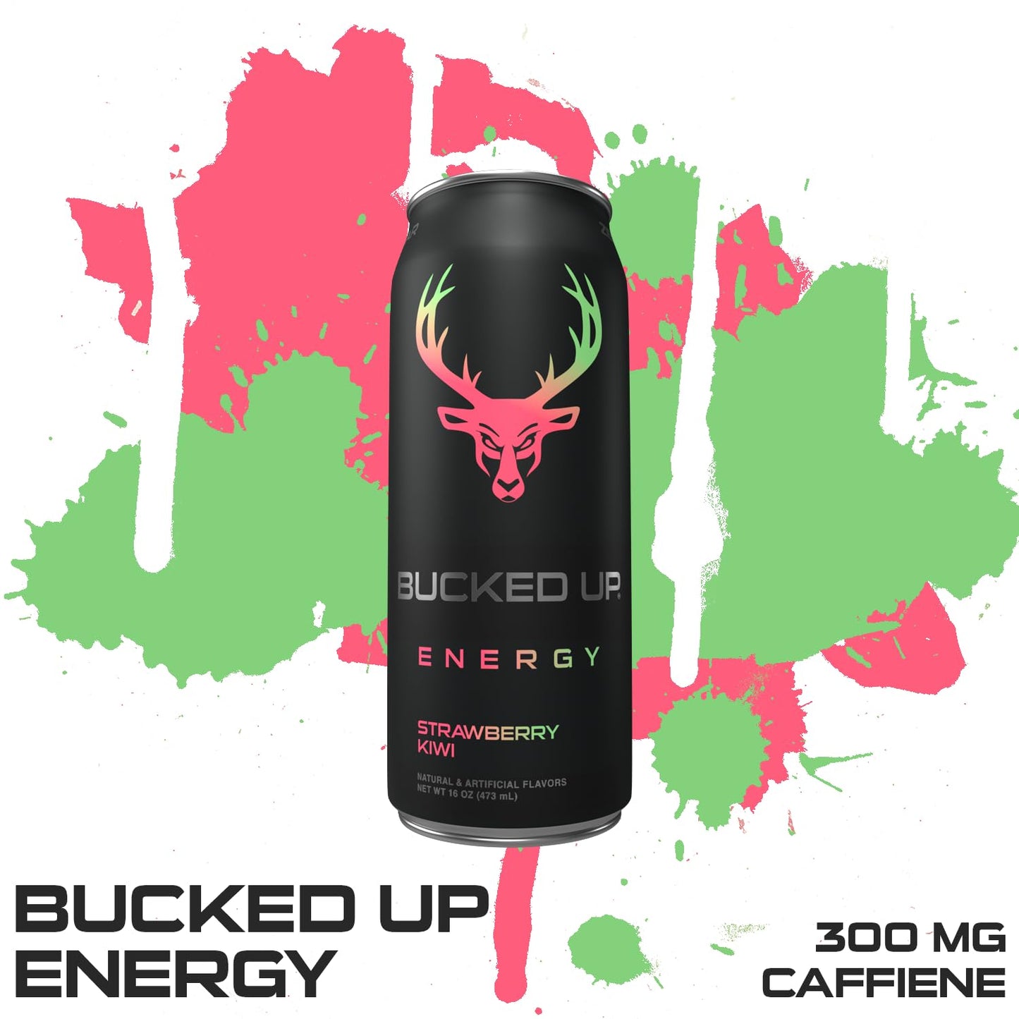 Bucked Up Strawberry Kiwi Energy Drink, 300mg (12 CT)