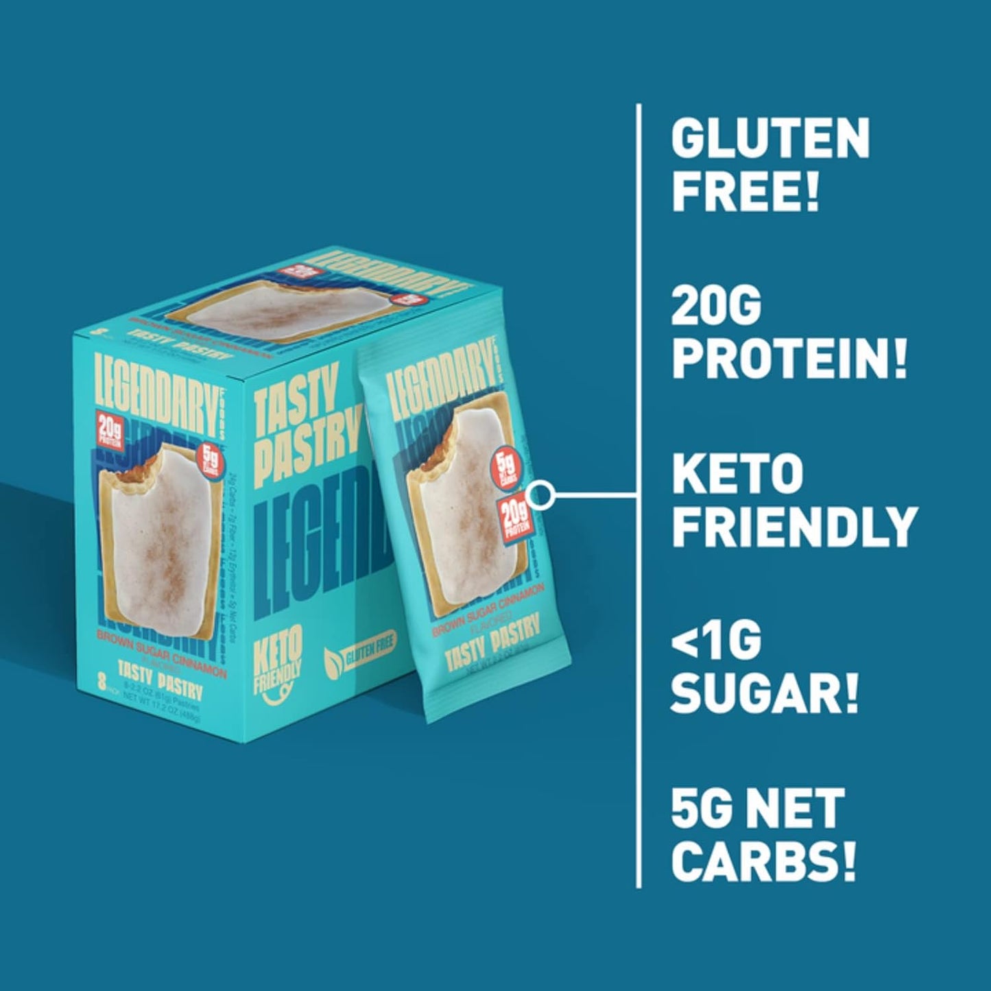 Protein Pastry - Low Carb, Keto, Brown Sugar Cinnamon (10 Pastries)