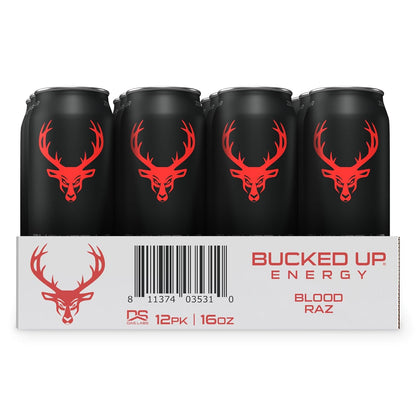 Bucked Up Blood Raz Energy Drink, 300mg (12 CT)
