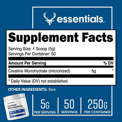 Bucked Up Micronized Creatine Monohydrate, Unflavored (50 Serv, 250g)