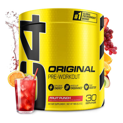 Cellucor C4 Original Pre Workout Powder, Fruit Punch (30 Servings, Sugar Free)