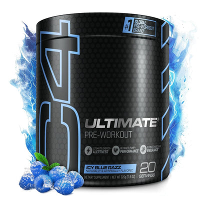 Cellucor C4 Ultimate Pre Workout Powder, ICY Blue Razz, Sugar Free (20 Servings)