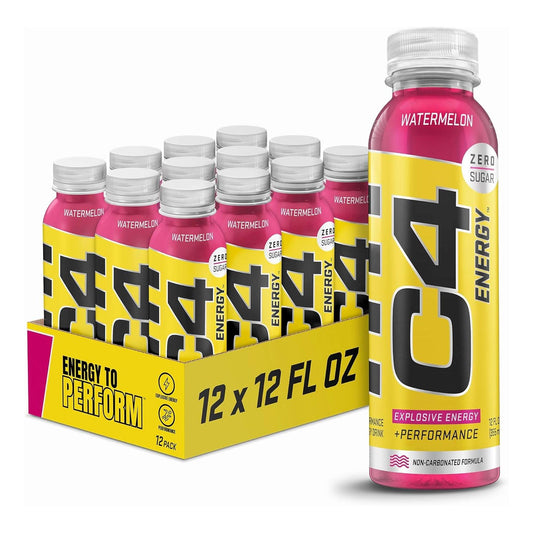 Cellucor C4 Energy Drink, Zero Sugar, Watermelon with Beta Alanine (12 Fl Oz, Pack of 12)