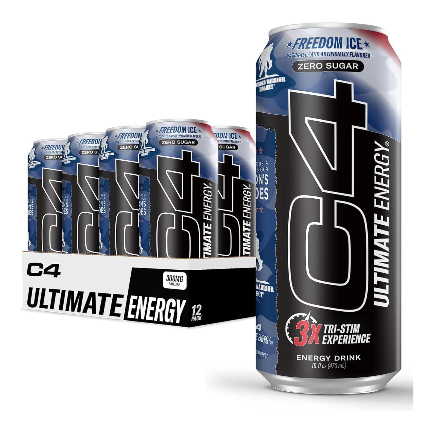 Cellucor C4 Ultimate Pre-Workout Energy Drink, Freedom Ice (16oz, Pack of 12)