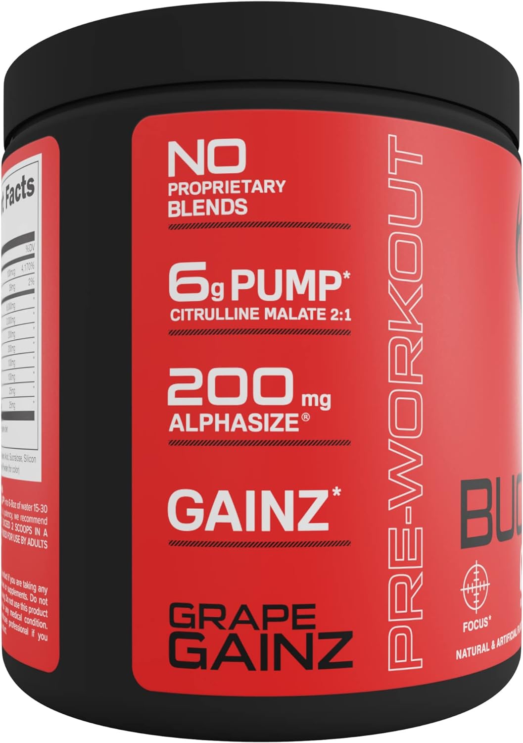 Bucked Up Pre Workout - Citrulline, Beta Alanine, 3 Patented Ingredients (Grape)