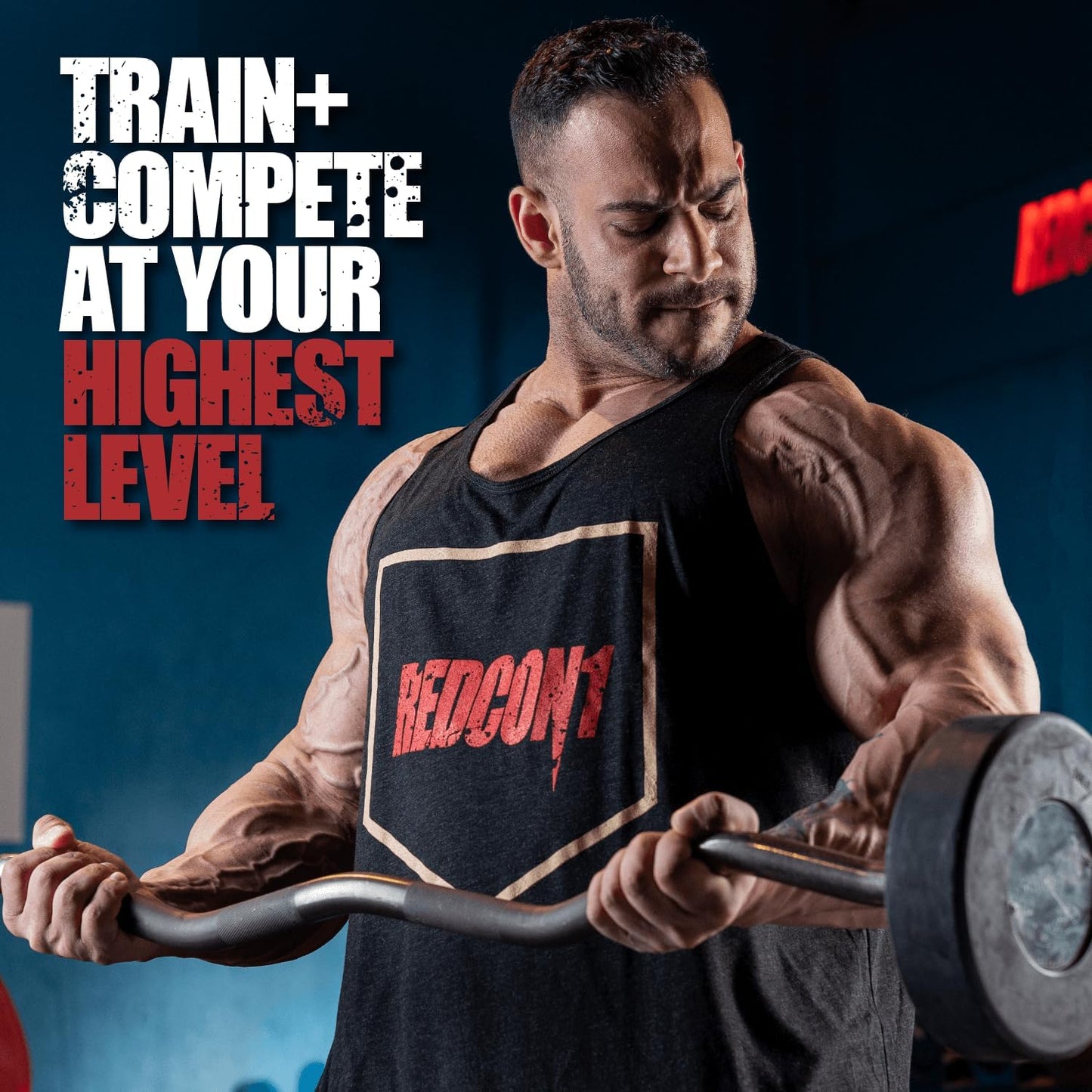 REDCON1 Total War Pre Workout, Blue Raspberry - 320mg Caffeine (30 Servings)