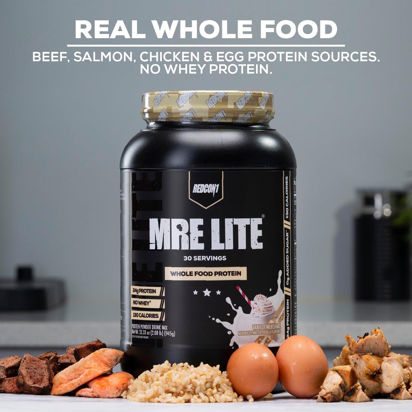 REDCON1 MRE Lite Snickerdoodle Protein Powder - Low Carb, Whey-Free (30 Servings)