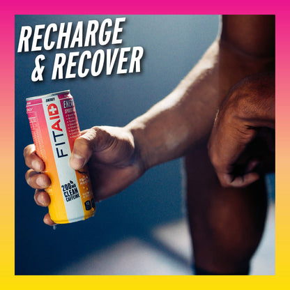 FITAID ENERGY Peach Mandarin, 200mg Caffeine, Keto, Vegan, 12oz (12 Pack)