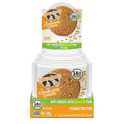 Lenny & Larry's Peanut Butter Complete Cookie, Vegan, 16g Protein (12 Pack)