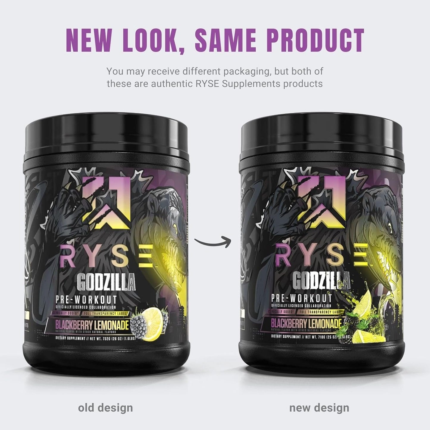 RYSE Noel Deyzel x Godzilla Pre Workout - Pumps, Energy, Focus (40 Servings)