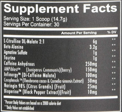 REDCON1 Total War Preworkout - 320mg Caffeine, Aminos, Endurance Boost (Rainbow Candy, 30 Servings)