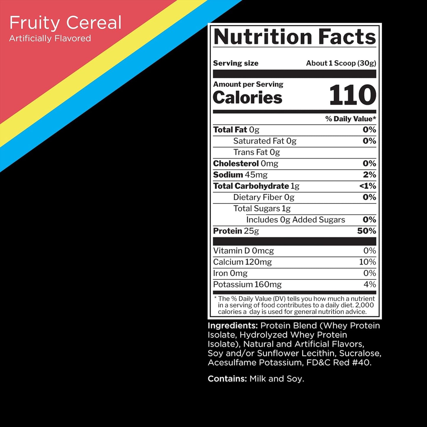 R1 Protein Powder - 25g Fast-Acting, 100% Isolate with 6g BCAAs (2lbs, Fruity Cereal)