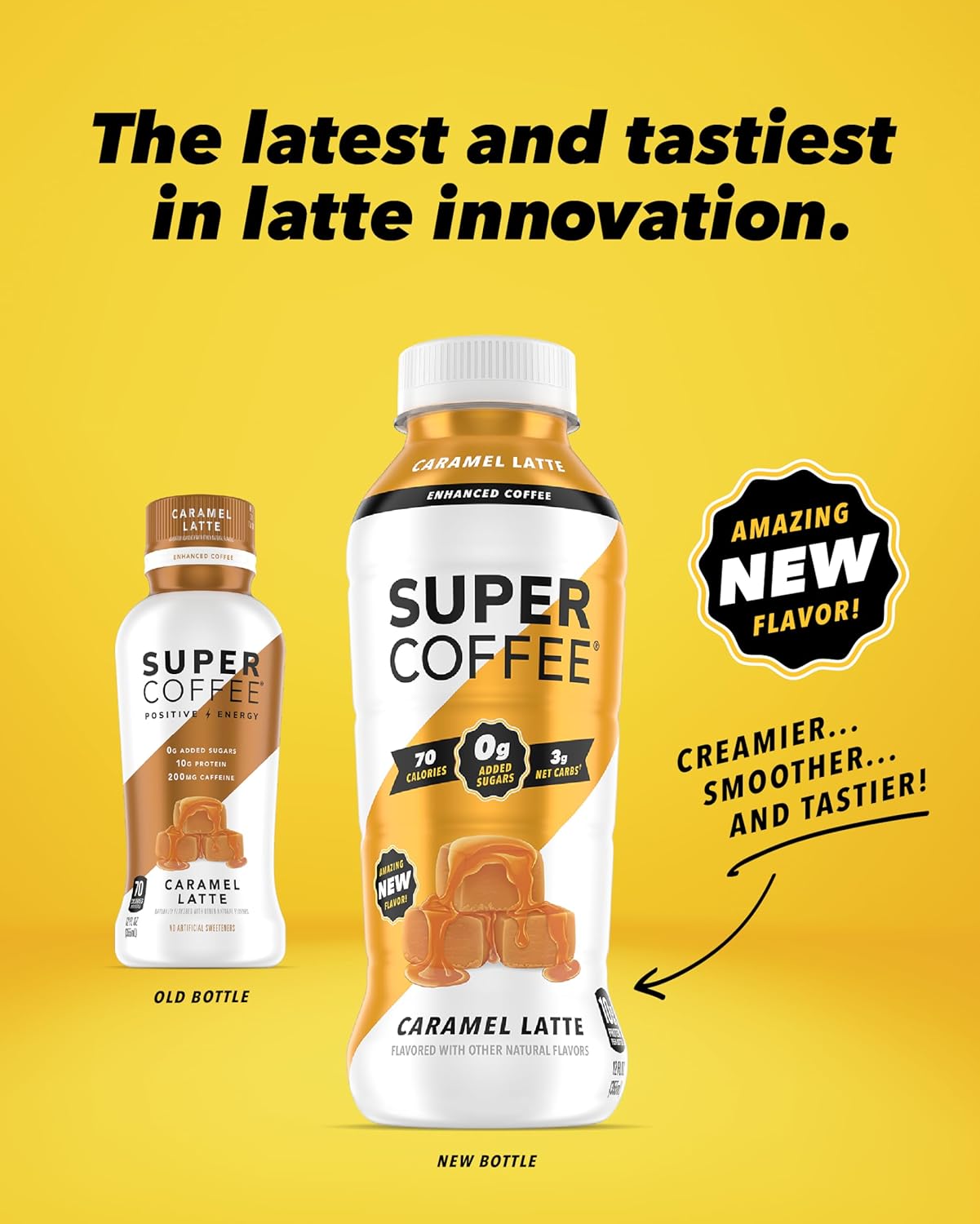 Iced Keto Coffee, Caramel Flavor, No Added Sugar, High Protein (12 Fl Oz, 12 Pack) - SoyFree, GlutenFree