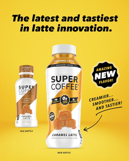 Iced Keto Coffee, Caramel Flavor, No Added Sugar, High Protein (12 Fl Oz, 12 Pack) - SoyFree, GlutenFree