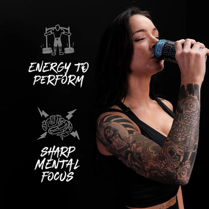 Black Sugar-Free Energy Drink, Blue Lagoon (12 Pack, 200mg Caffeine, 0 Cal)