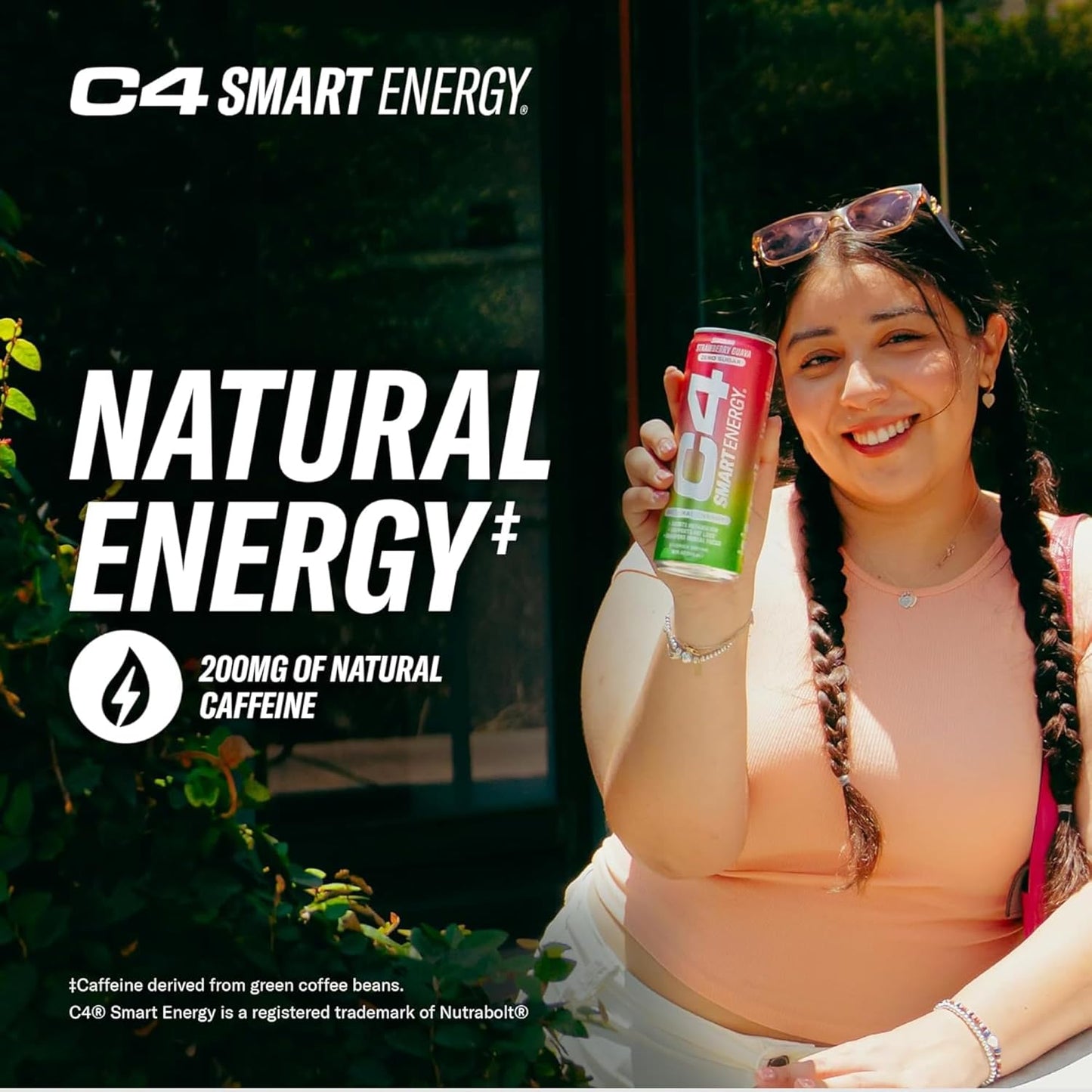 Cellucor C4 Smart Energy Drink for Focus & Energy, Zero Sugar - Blue Raspberry (12oz, Pack of 12)