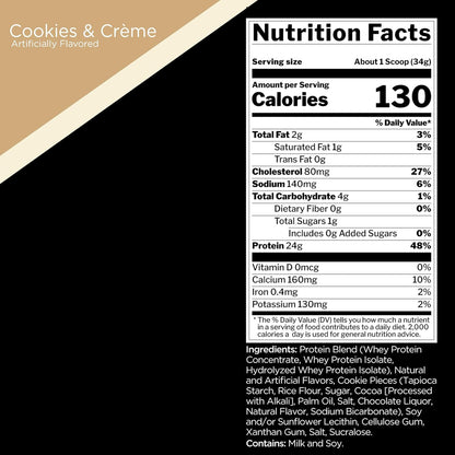 Rule One Proteins Whey Blend, Cookies & Crème, 24g Protein/Serving (2lbs)