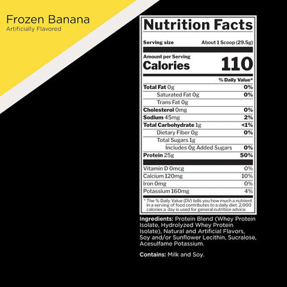 Rule One R1 100% Isolate & Hydrolysate Protein, 6g BCAAs (5lb, Frozen Banana)