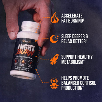 Alpha Lion Night Burn Sleep Aid & Metabolism Booster (60 Capsules)