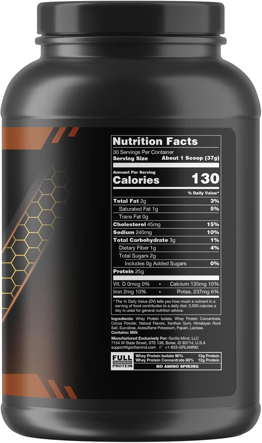 Gorilla Mode Chocolate Whey Protein - Muscle Recovery & Build (30 Servings, 25g)