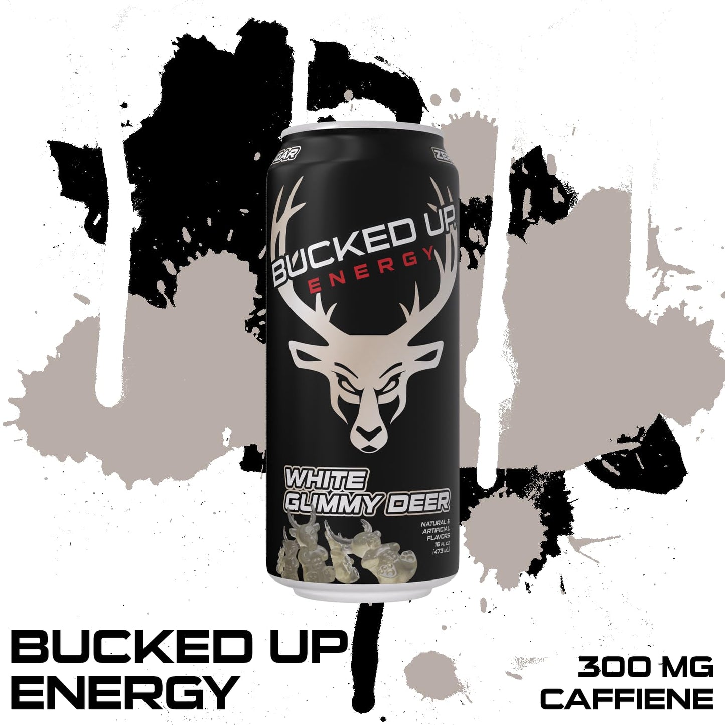 Bucked Up Energy Drink White Gummy Deer 300mg (12 CT)