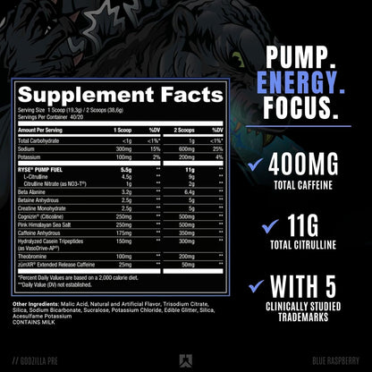 RYSE Noel Deyzel x Godzilla Pre Workout - Pumps, Energy, Focus (40 Servings)