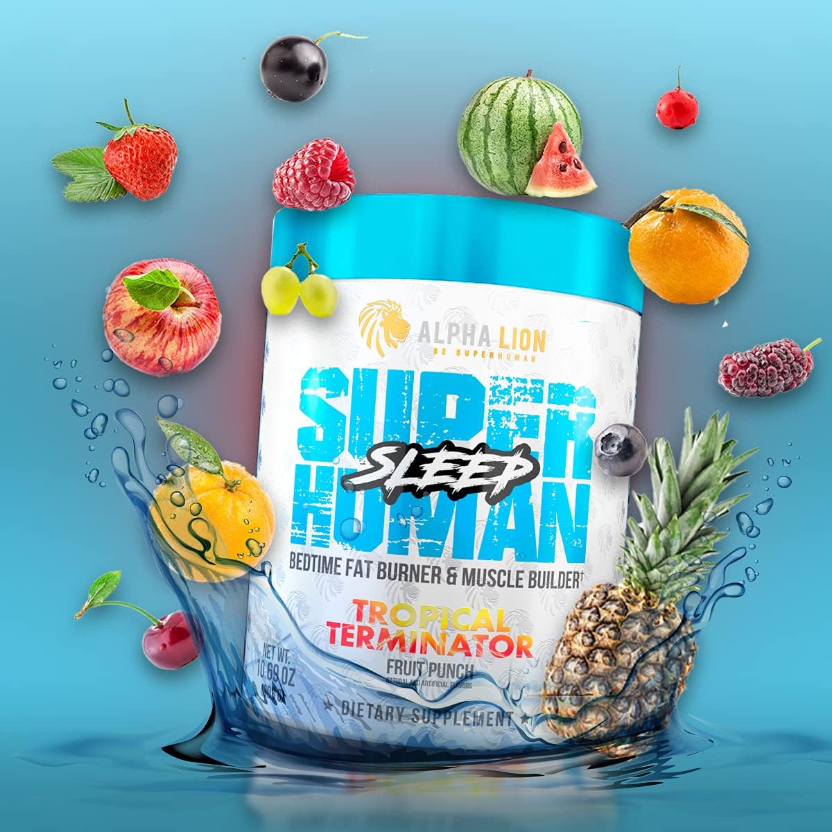 ALPHA LION Superhuman Sleep Aid, Muscle Recovery & Builder (30 Servings, Fruit Punch)