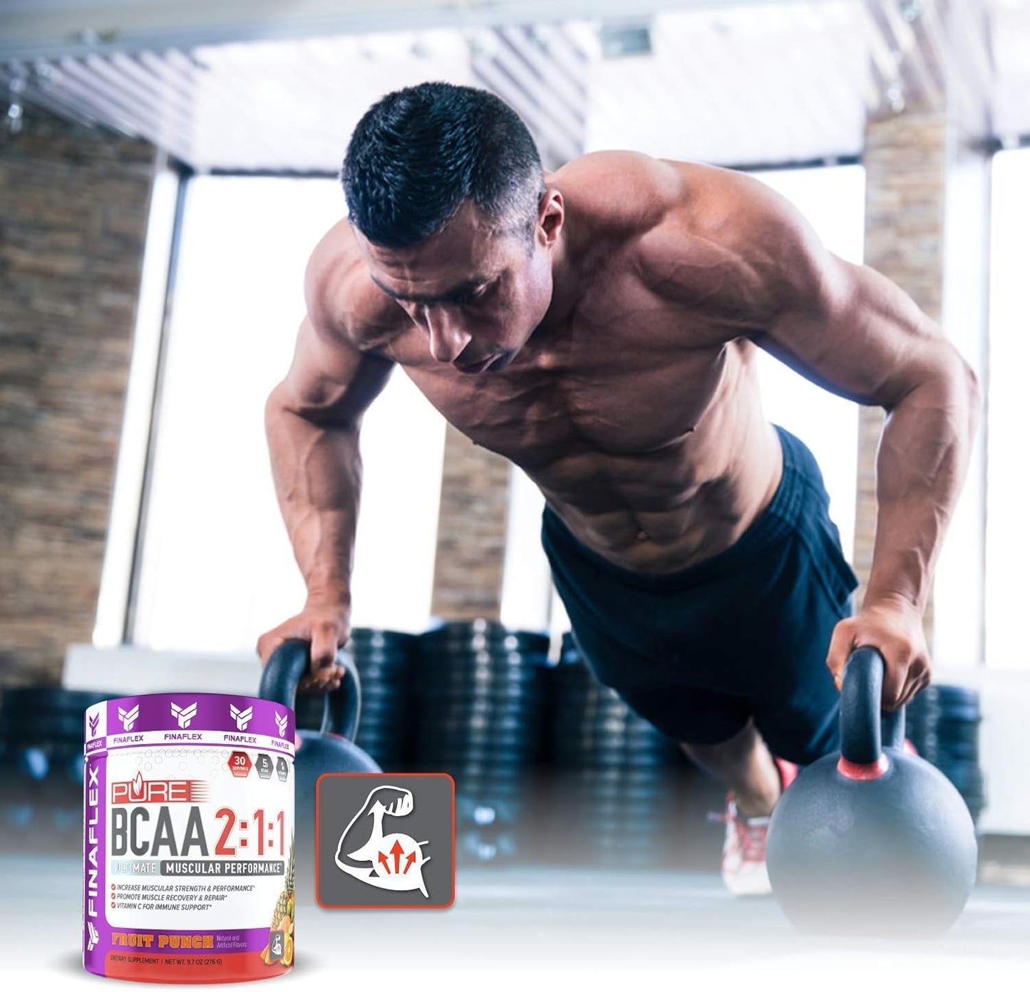 FINAFLEX Pure BCAA 2:1:1 Fruit Punch for Strength & Recovery (9.7 oz, 30 Servings)
