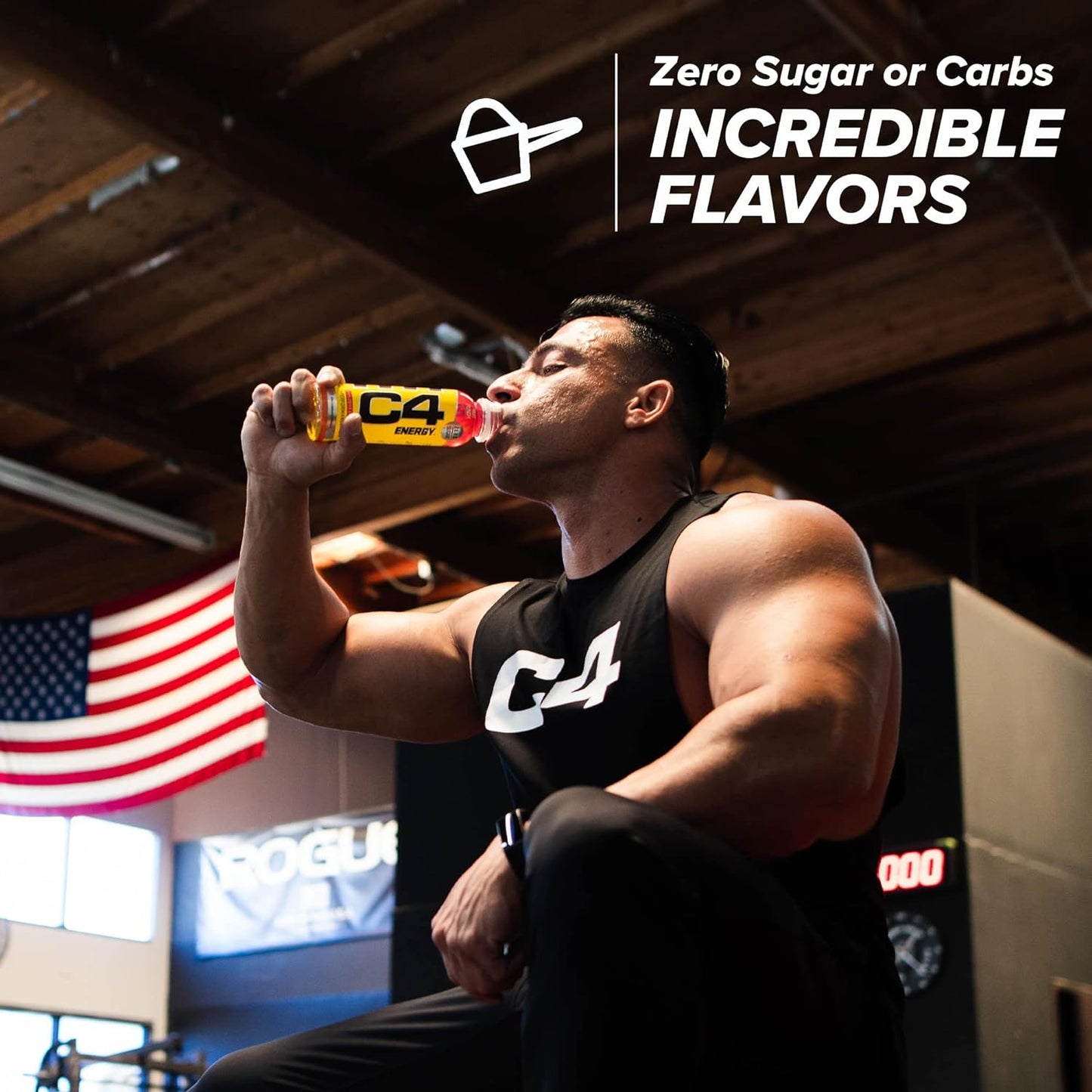 Cellucor C4 Energy Drink, Zero Sugar, Icy Blue Razz (12 Fl Oz, Pack of 12)