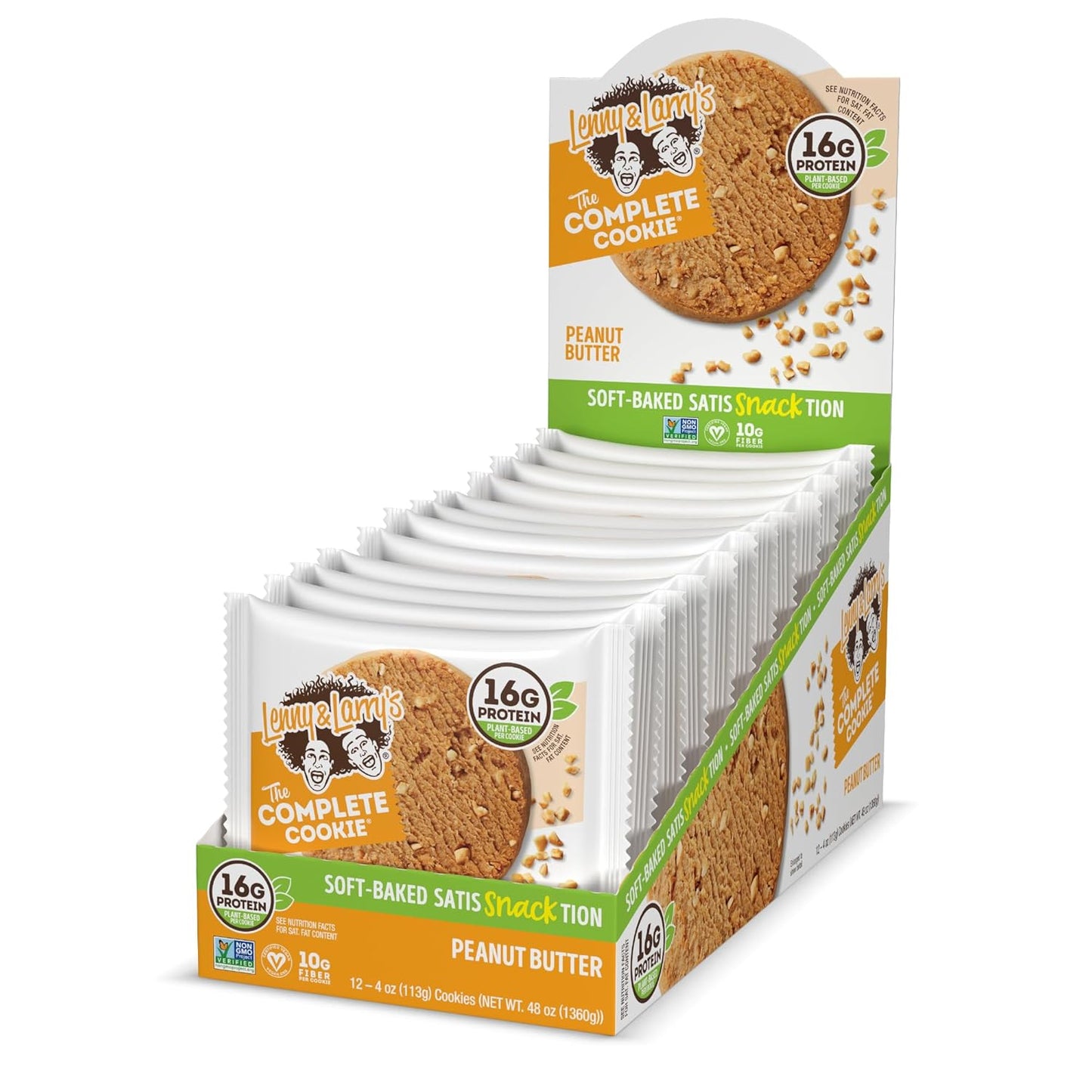 Lenny & Larry's Peanut Butter Complete Cookie, Vegan, 16g Protein (12 Pack)