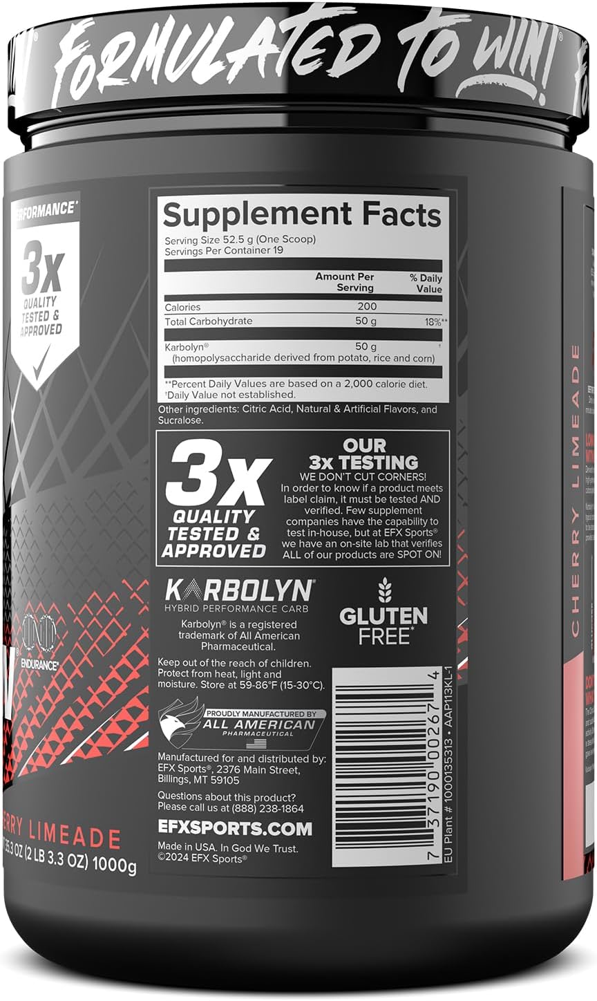 EFX Sports Karbolyn Fuel - Carb Load & Recovery, Stimulant-Free (18 Servings)