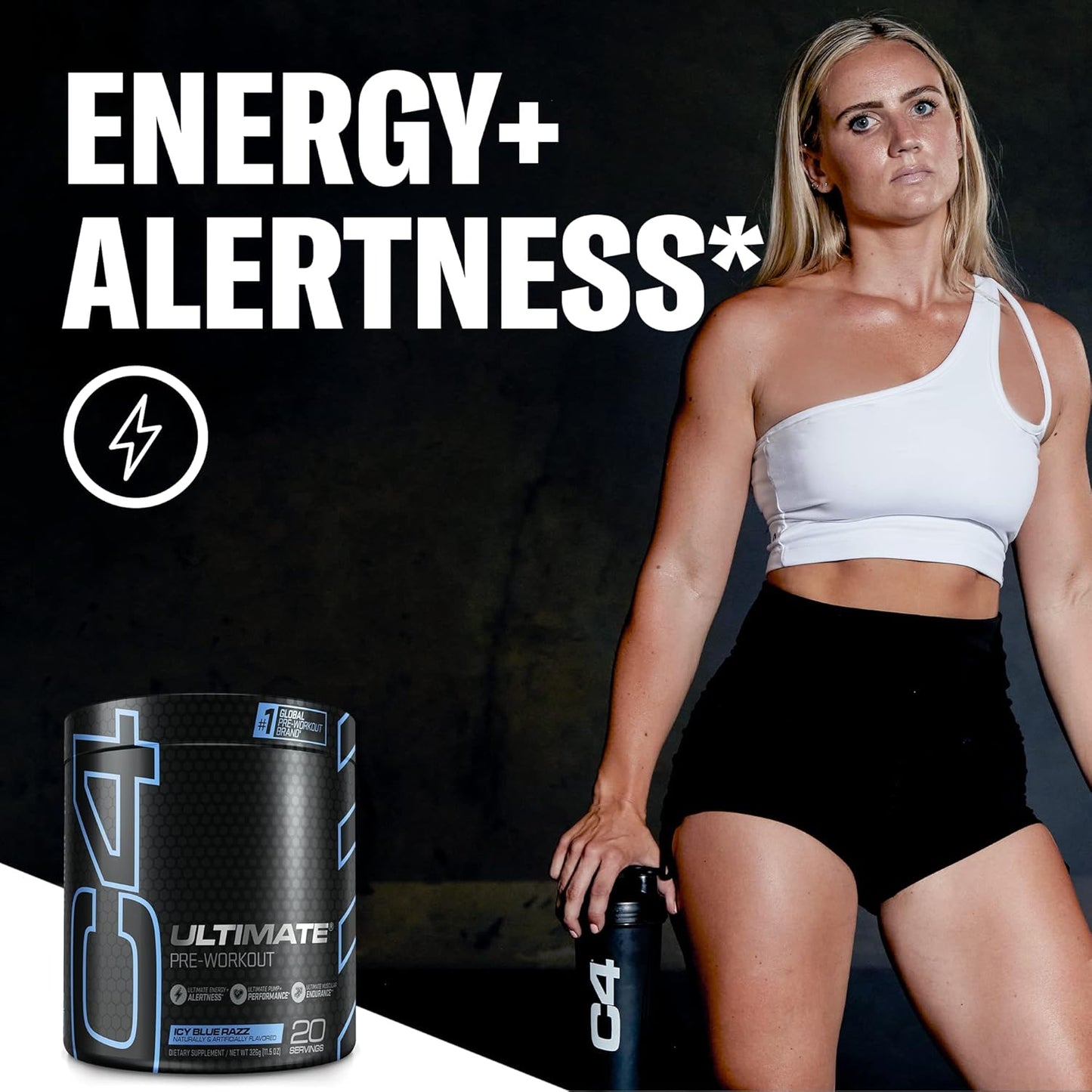 Cellucor C4 Ultimate Pre Workout Powder, ICY Blue Razz, Sugar Free (20 Servings)