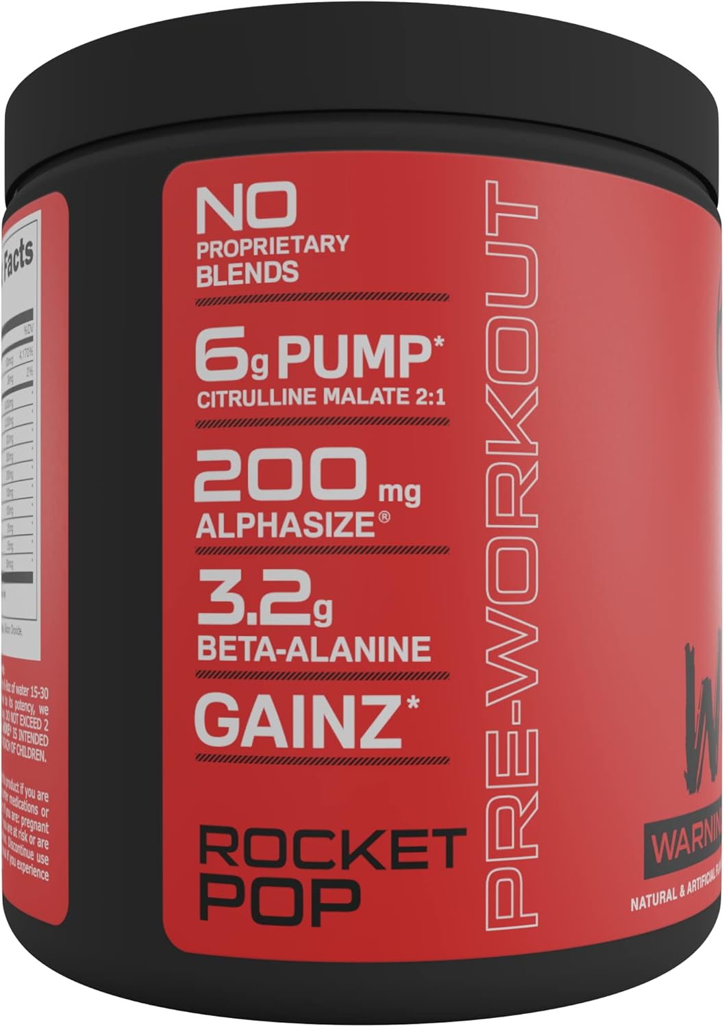 Bucked Up Woke High-Stim Pre-Workout for Focus, Pump, Strength & Growth (30 Servings, Rocket Pop)