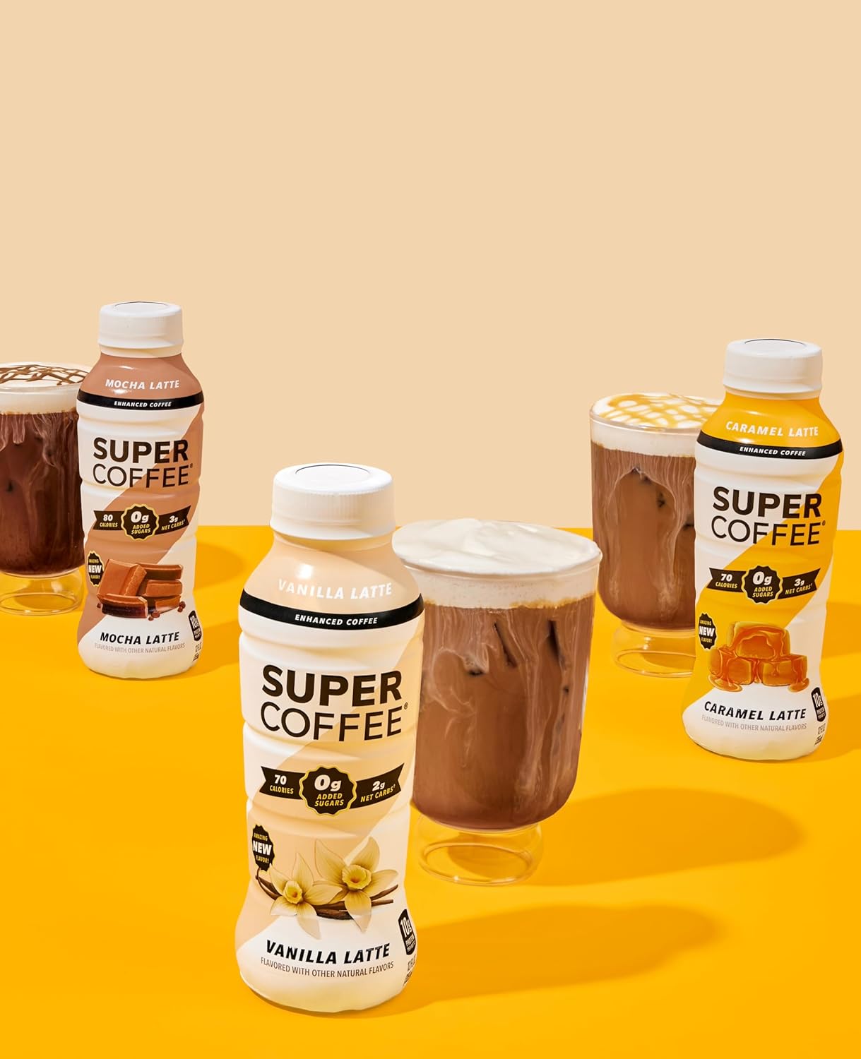 Iced Keto Coffee, Caramel Flavor, No Added Sugar, High Protein (12 Fl Oz, 12 Pack) - SoyFree, GlutenFree