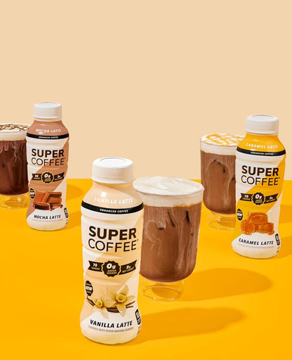 Iced Keto Coffee, Caramel Flavor, No Added Sugar, High Protein (12 Fl Oz, 12 Pack) - SoyFree, GlutenFree