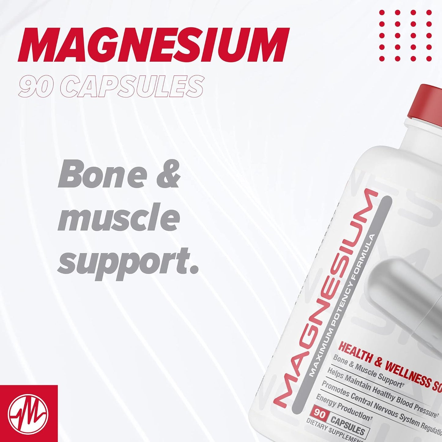 Metabolic Nutrition Magnesium 650mg, Non-GMO, Vegan, Gluten-Free (90 Caps)