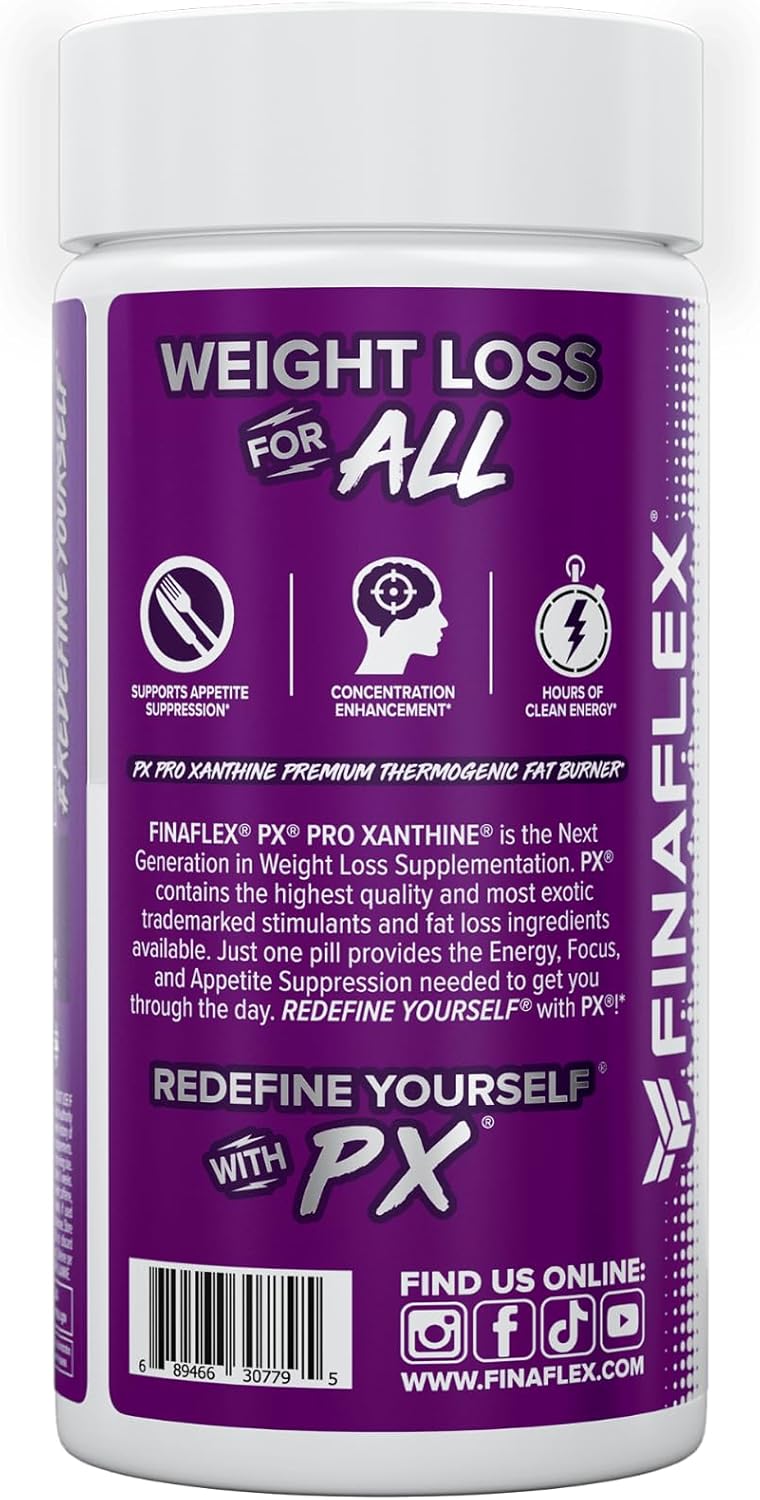 FINAFLEX PX PRO Xanthine Thermogenic, Energy & Focus Support (60 Caps)