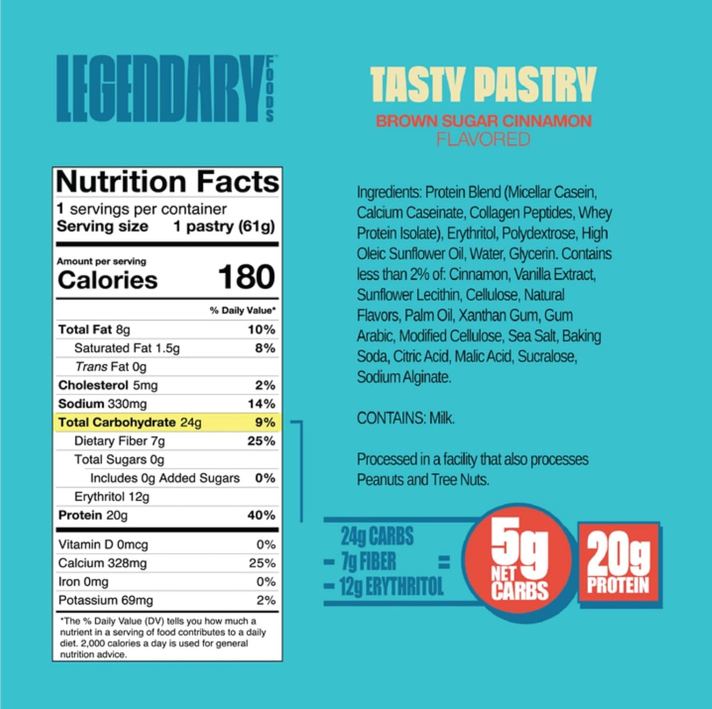 Protein Pastry - Low Carb, Keto, Brown Sugar Cinnamon (10 Pastries)