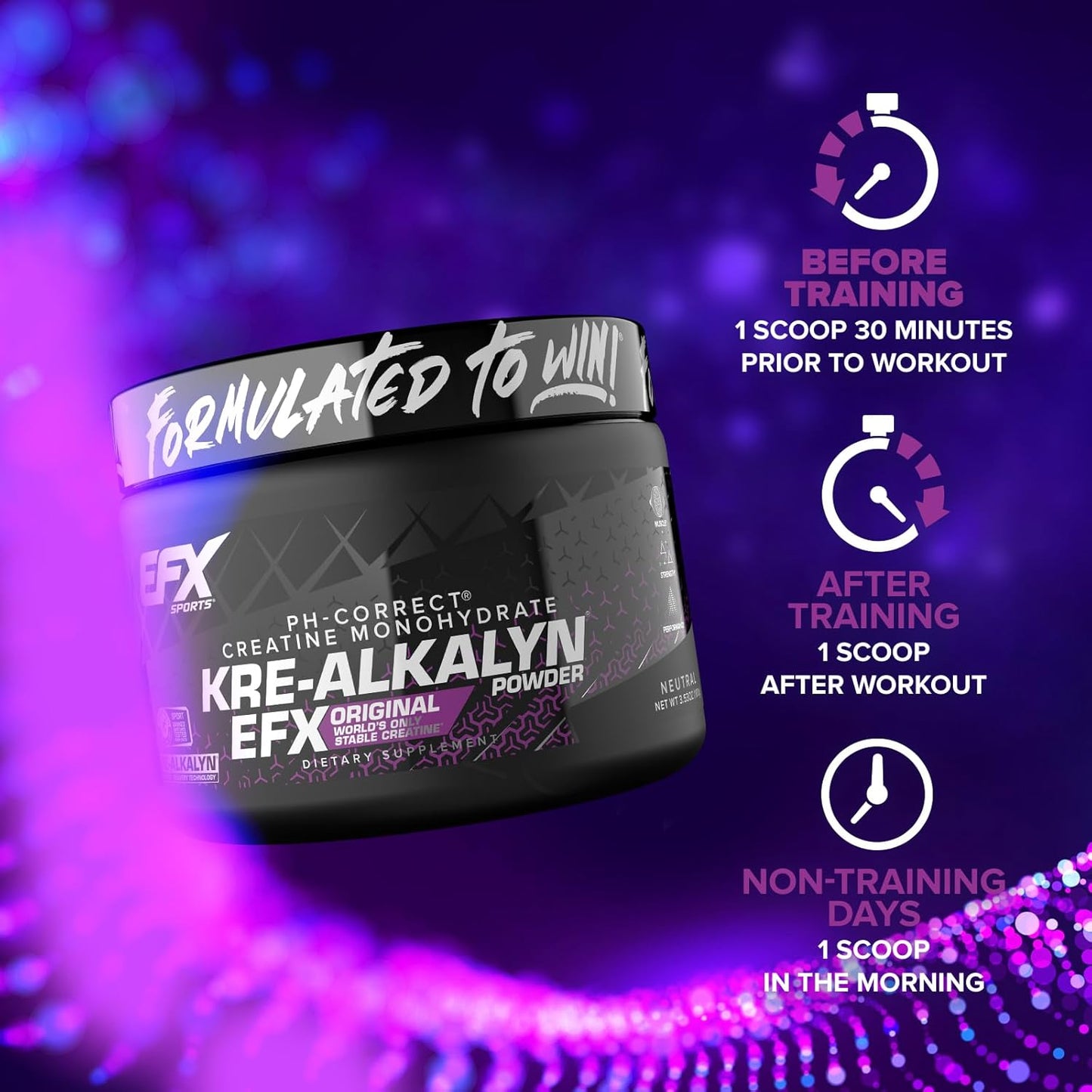 EFX Kre-Alkalyn Creatine Powder for Strength & Muscle Growth (66 Servings)