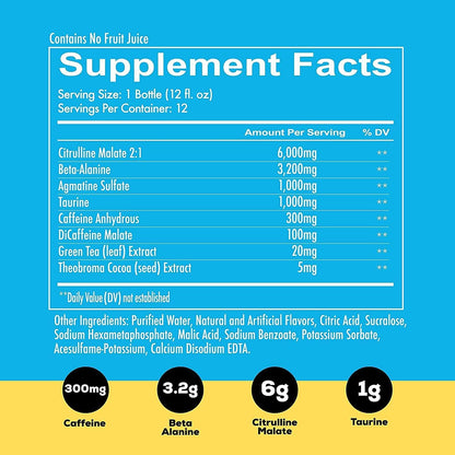 REDCON1 Total War Pre Workout Drink - Endurance & Keto Friendly (12 Servings)