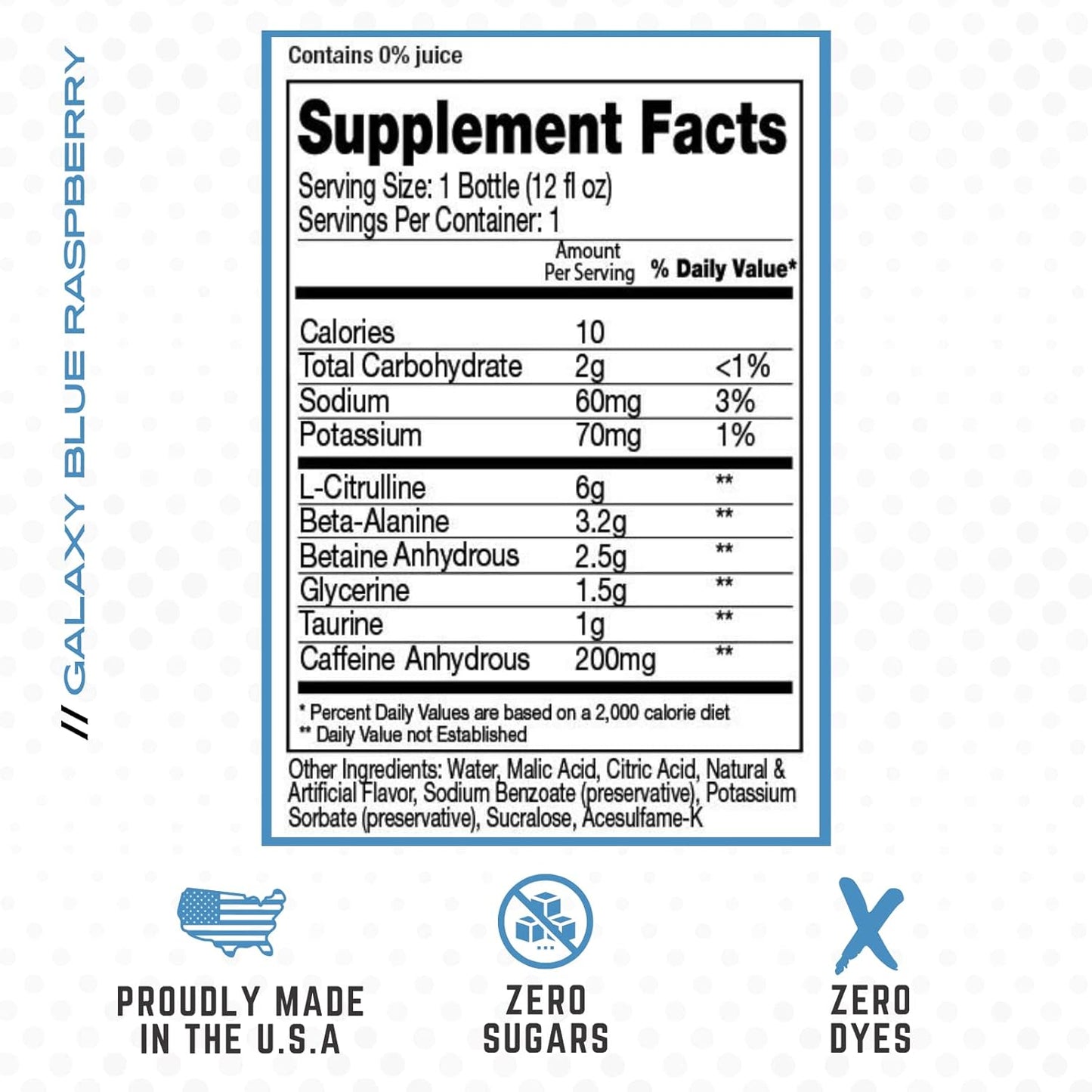 Purus Labs NOXygen RTD Pre-Workout, Pump & Energy, 12-Pack (Galaxy Blue Raspberry)