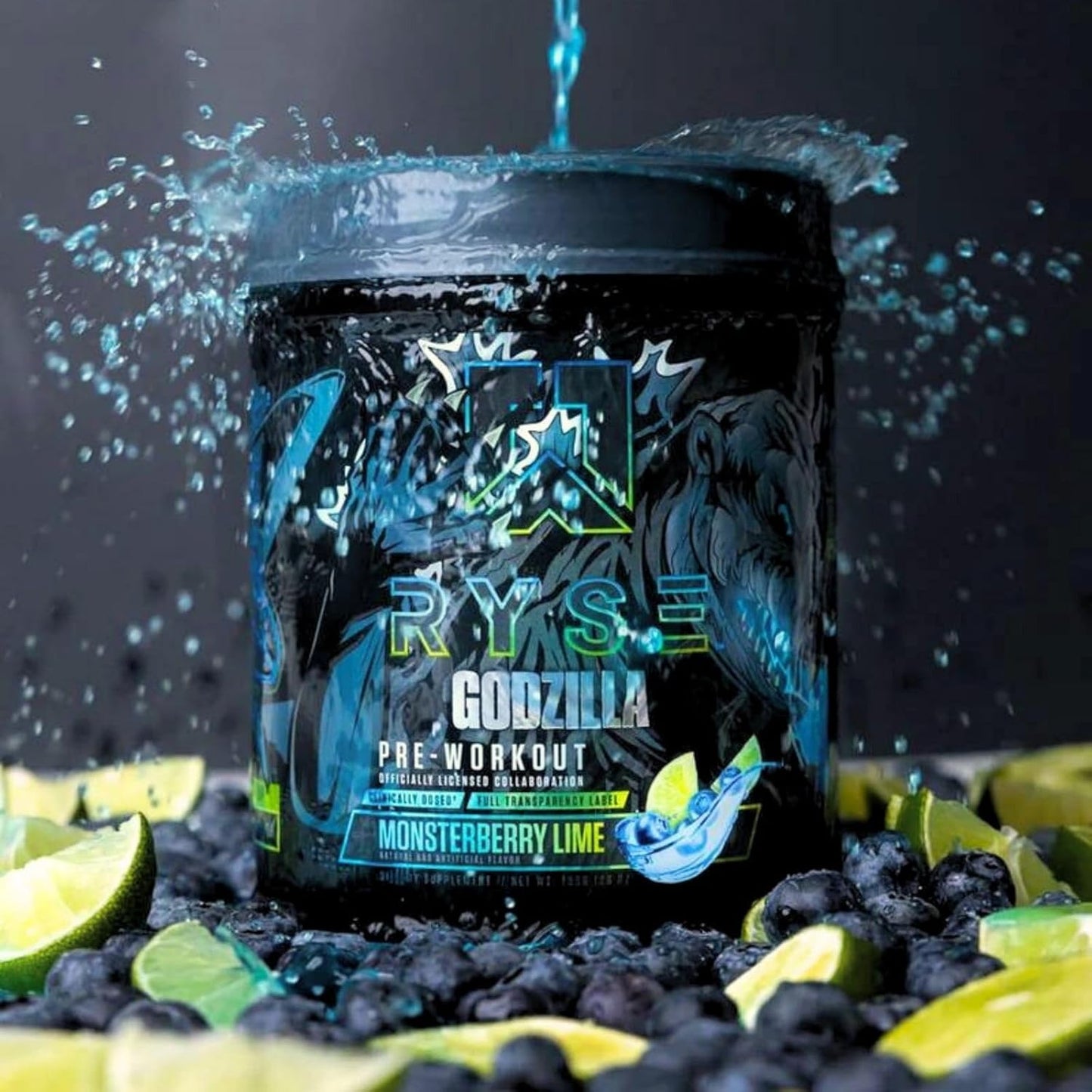 RYSE Noel Deyzel Pre Workout - Pumps, Energy, Focus (40 Servings, Monsterberry Lime)