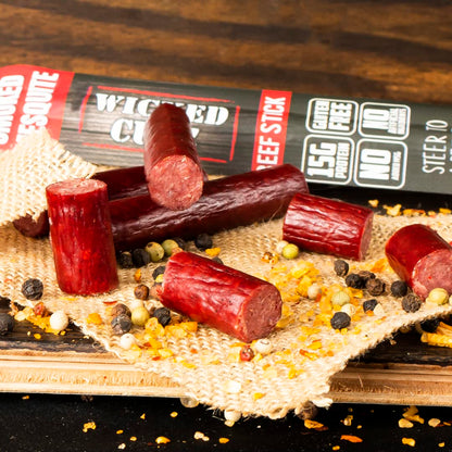 Mesquite Smoked Beef Jerky Sticks - Tender, High Protein, Low Carb, Gluten Free (12 Pack, Extra Large)