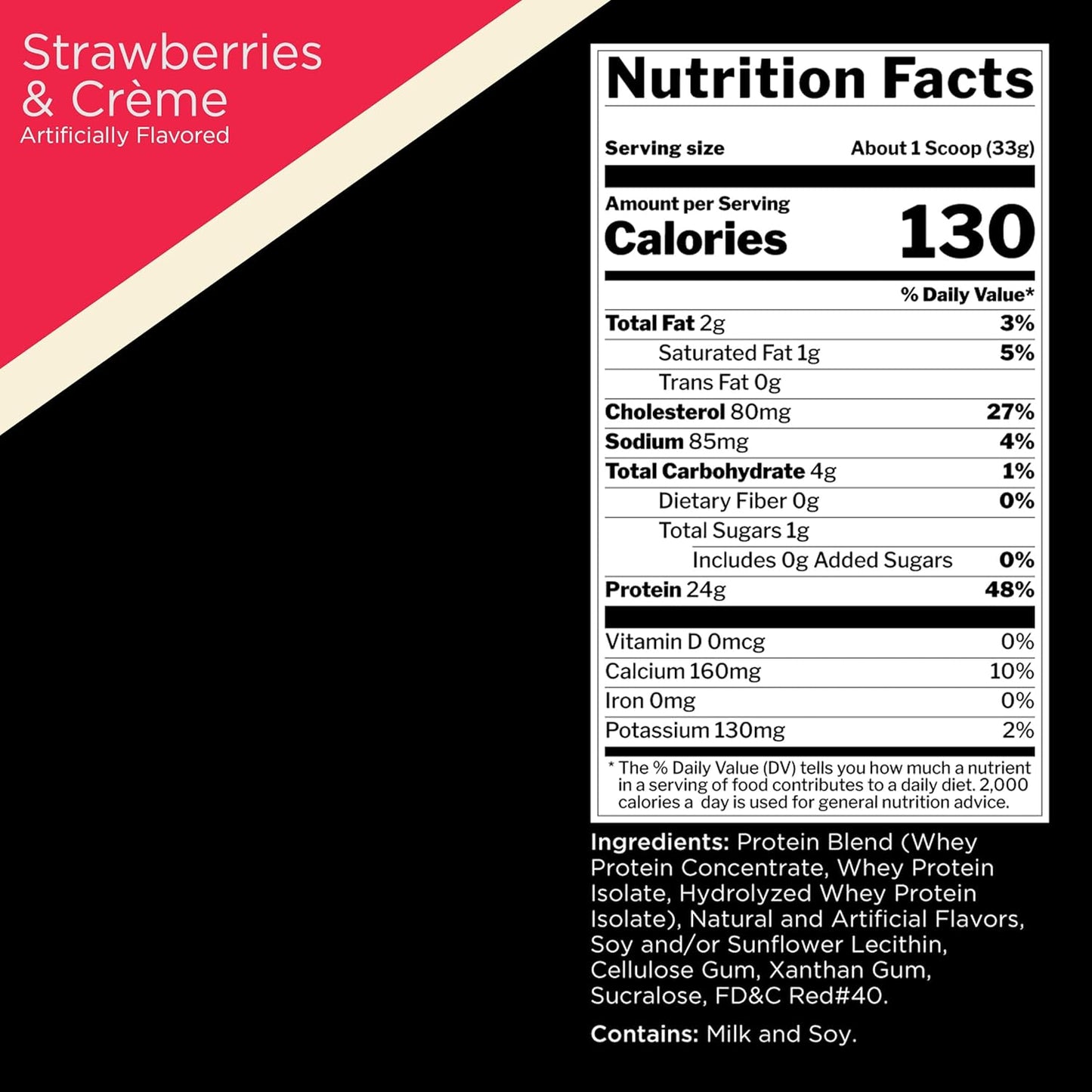 Rule One Proteins Whey Blend, Strawberries & Crème, 24g Protein (2lbs)